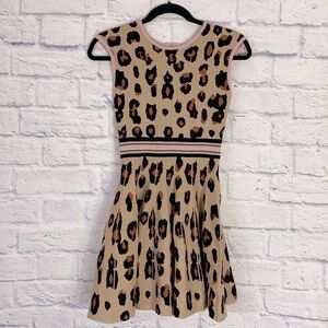 Nev & Lizzie leopard print pleated sleeveless dress 12